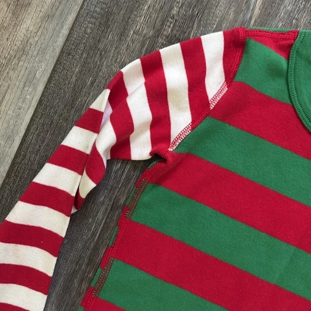 Hanna Andersson Christmas stripe jammies long sleeve pajama top 6-7